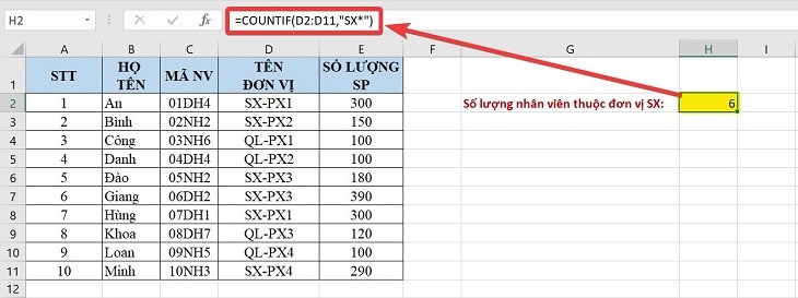 Học tin học cấp tốc tại Thanh Hóa Trong Excel, các hàm COUNT, COUNTA, COUNTIF, COUNTIFS, COUNTBLANK được dùng để đếm dữ liệu, đối tượng 