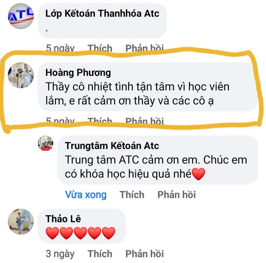 Hoc ke toan o Thanh Hoa SÁNG NAY THẦY CÔ ATC VUI QUÁ, GIẢNG HĂNG SAY TUYỆT VỜI HƠN...VÌ ĐỌC FEEDBACK CỦA HỌC VIÊN