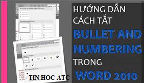 Hoc tin hoc van phong o thanh hoa Bạn muốn tắt bullet and numbering trong word vì chúng khiến cho bạn khó chịu khi soạn thảo văn bản?