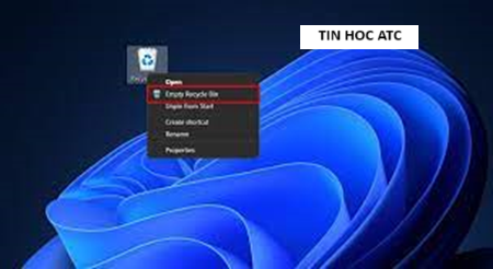 Học tin học ở thanh hóa Bạn muốn tạo shortcut dọn dẹp Recycle Bin trên Windows 10/11, tin học ATC xin chia sẽ đến bạn mẹo sau, mời bạn