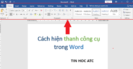 Học tin học ở thanh hóa Nếu thanh công cụ trong word của bạn bị biến mất, bạn hãy thử tham khảo bài viết này nhé!1.Thanh Công Cụ Trong